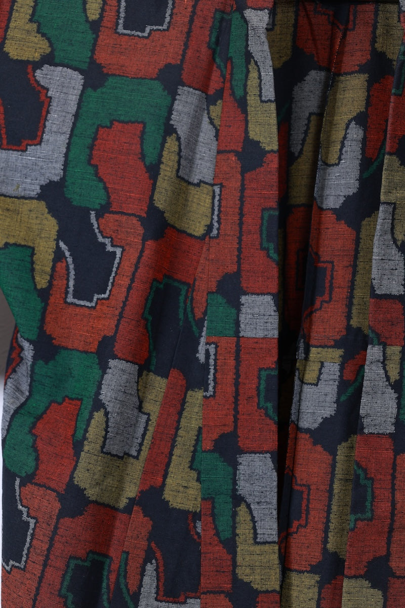 Komon kimono black Reddish-brown pre-owned/R615