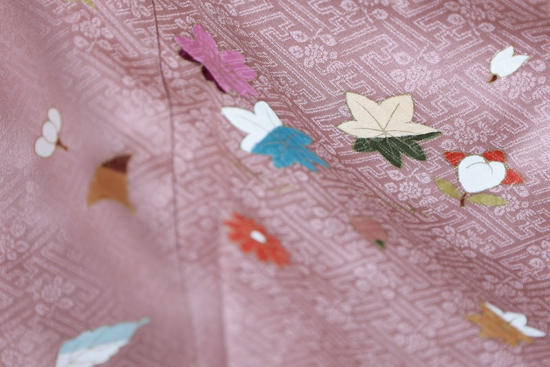 Houmongi kimono pink gold pre-owned /R616