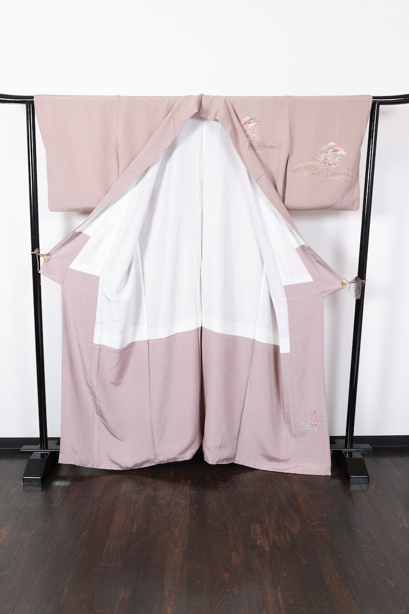 Houmongi kimono Light brown Gold pre-owned /R626