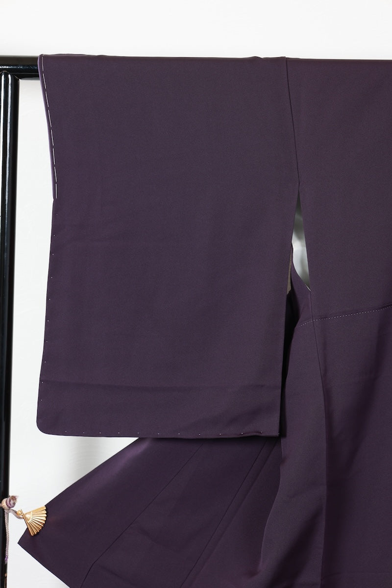 Tsukesage kimono purple brown embroidery New, unused item /R617