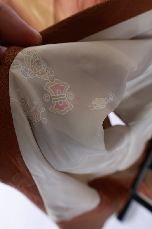 Japanese kimono  Coat (Michiyuki) M-size 100% silk  / B1198