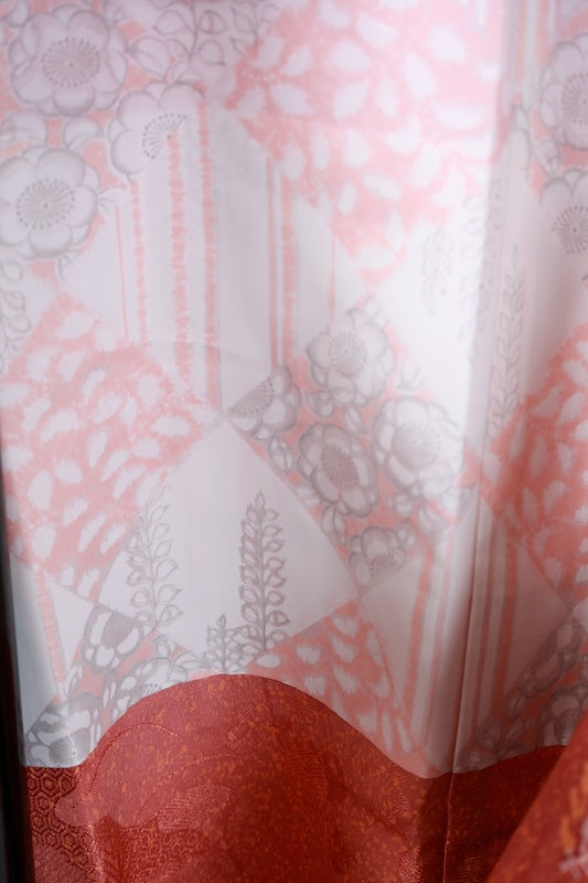 Japanese kimono  Coat (Michiyuki) M-size 100% silk  / B1200