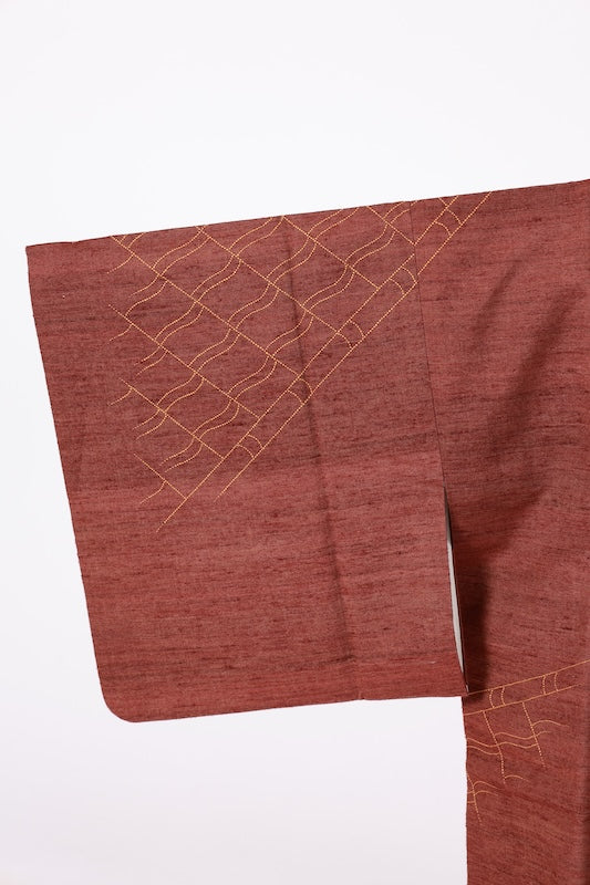 Japanese kimono  Coat (Michiyuki) M-size 100% silk  / B1196