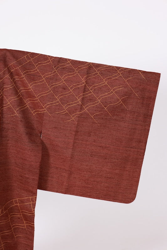 Japanese kimono  Coat (Michiyuki) M-size 100% silk  / B1196