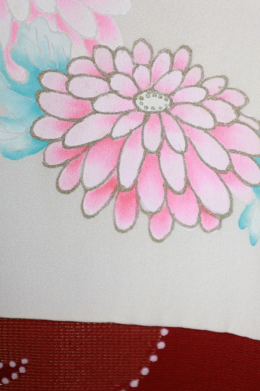 Japanese kimono  Coat (Michiyuki) -size 100% silk  / B1194