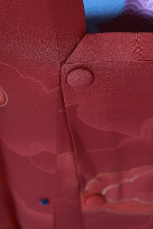 Japanese kimono  Coat (Michiyuki) M-size 100% silk  / B1189