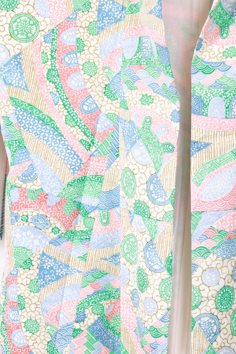 Komon kimono off-white green pink bule New, unused item /AZ129