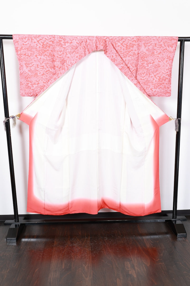 Edokomon kimono pink white Rokutani Kikuo pre-owned /AZ125