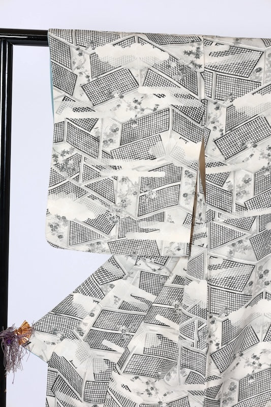 Japanese kimono used <Komon> Msize  silk 100% /B1193