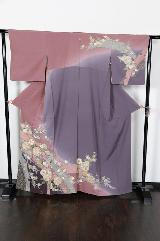 Houmongi kimono Pale purple pre-owned /R627