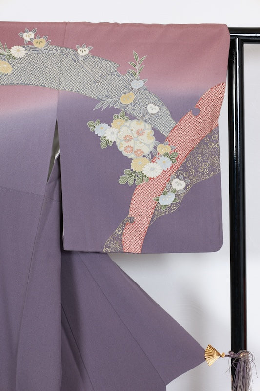 Houmongi kimono Pale purple pre-owned /R627