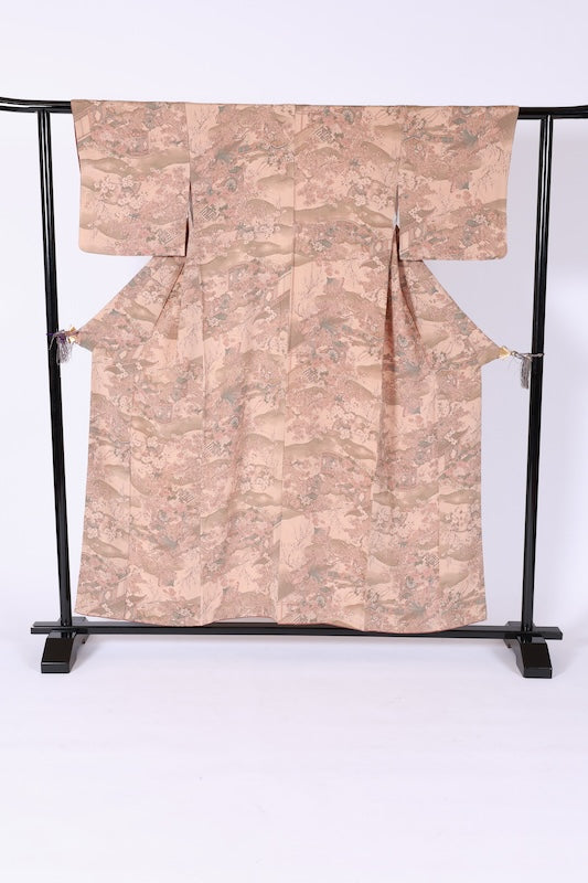 Japanese kimono used <Komon> Msize  silk 100% /B1192