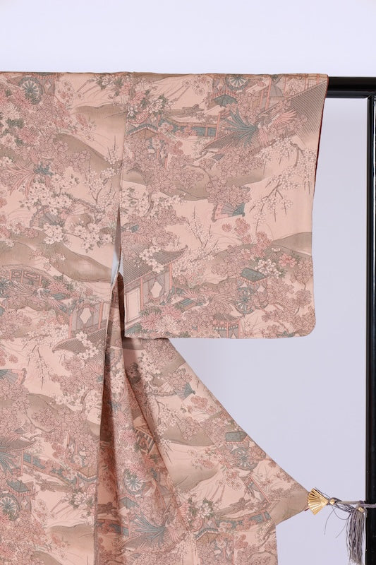 Japanese kimono used <Komon> Msize  silk 100% /B1192