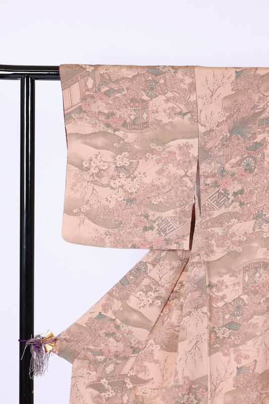 Japanese kimono used <Komon> Msize  silk 100% /B1192