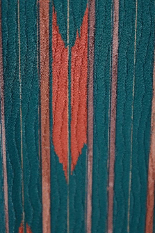 Japanese kimono used <Komon> L-size  silk 100% /B1191