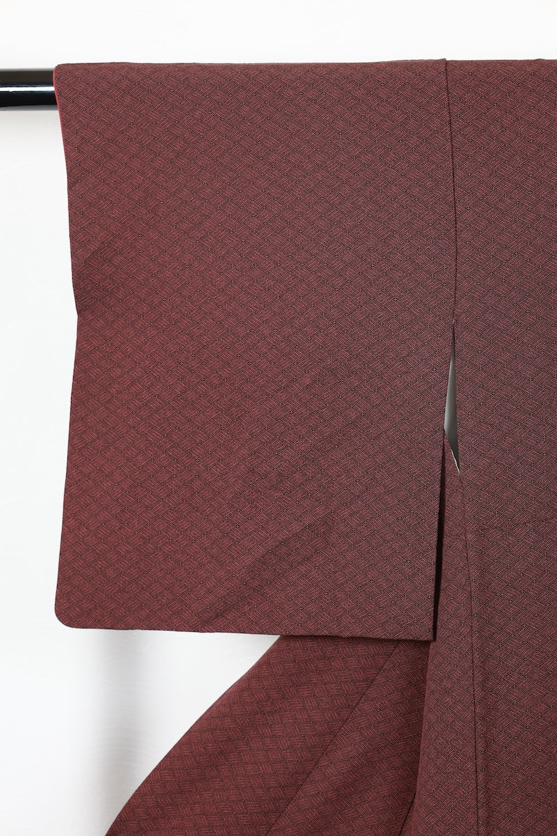 Komon kimono black purple pre-owned /AZ120
