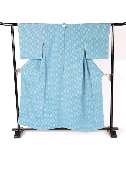 Japanese kimono Unused New <Edokomon> Msize  silk 100% /B1186