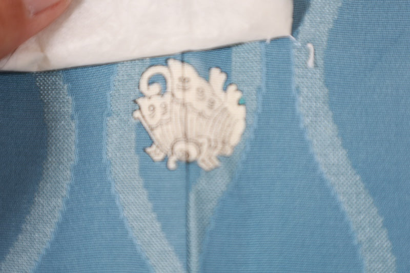 Japanese kimono Unused New <Edokomon> Msize  silk 100% /B1186