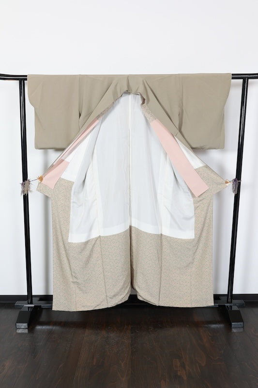 Iromuzi Tsuesage kimono lye color brown pre-owned /R628