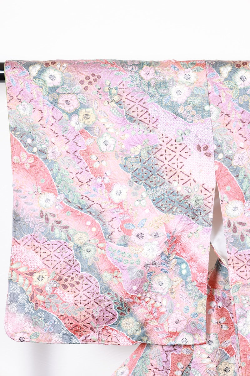 Komon kimono brown purple bule Brand New /AZ117