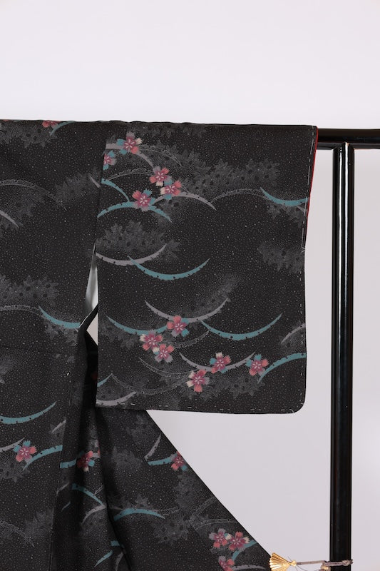 Japanese kimono Unused New <Komon> Lsize  polyester /B1217