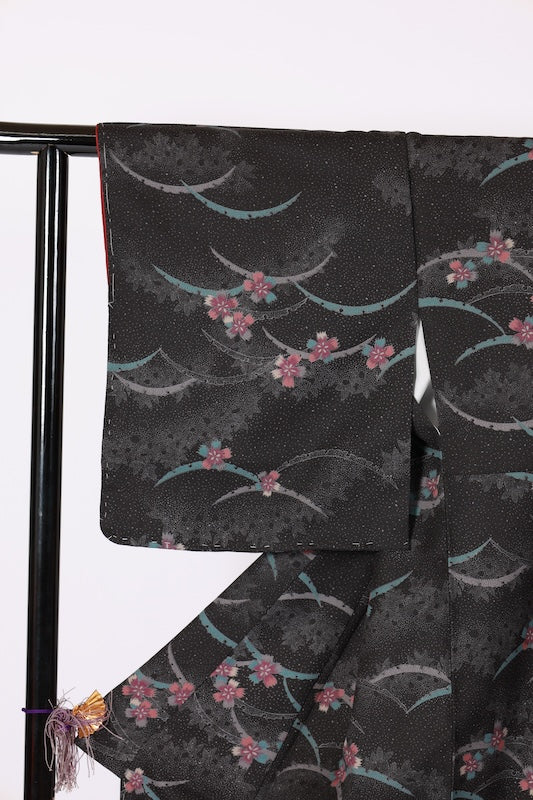 Japanese kimono Unused New <Komon> Lsize  polyester /B1217