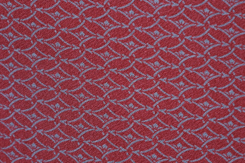 Komon kimono vermilion gray flower pre-owned /AZ116