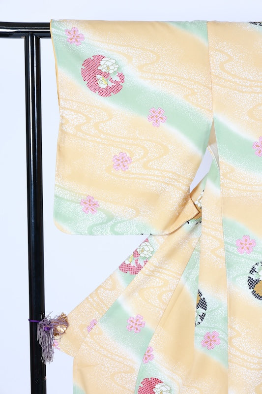 Japanese kimono Unused New <Komon> Lsize  polyester /B1215