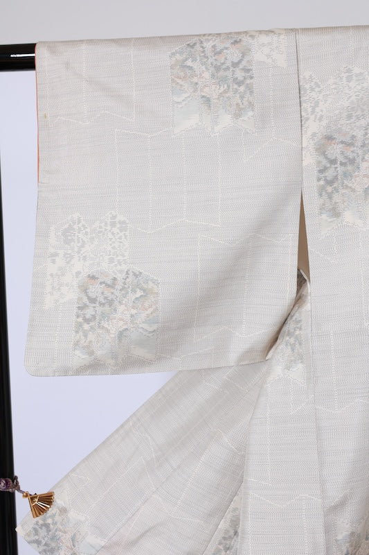 Japanese kimono used(tsumugi)sizeL silk100%/A524