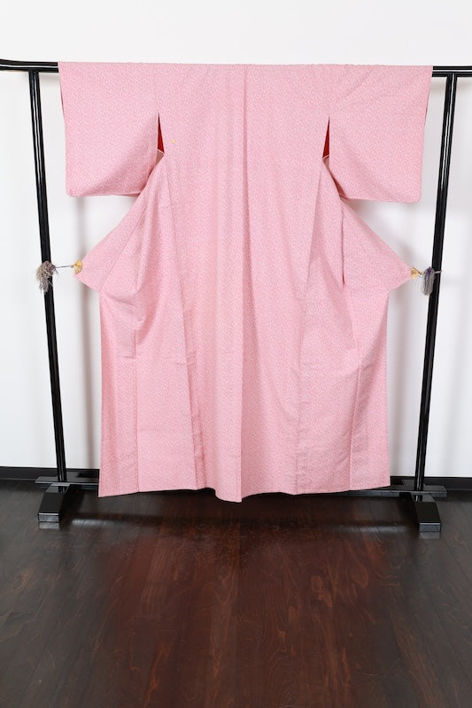 Tsumugi kimono pink pre-owned /R640