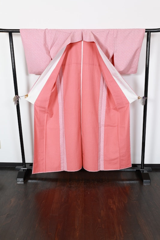 Tsumugi kimono pink pre-owned /R640