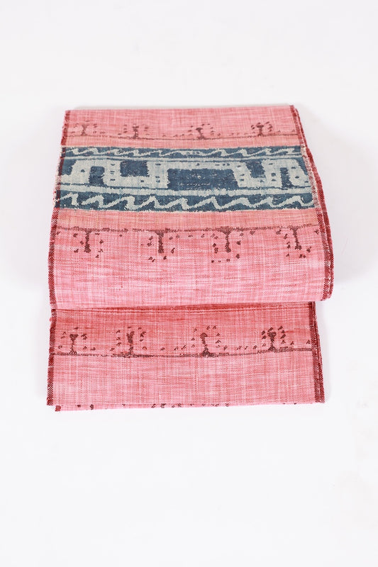 Nagoya-obi sash belt Cherry-blossom color Hand-woven pre-owned /AZ166