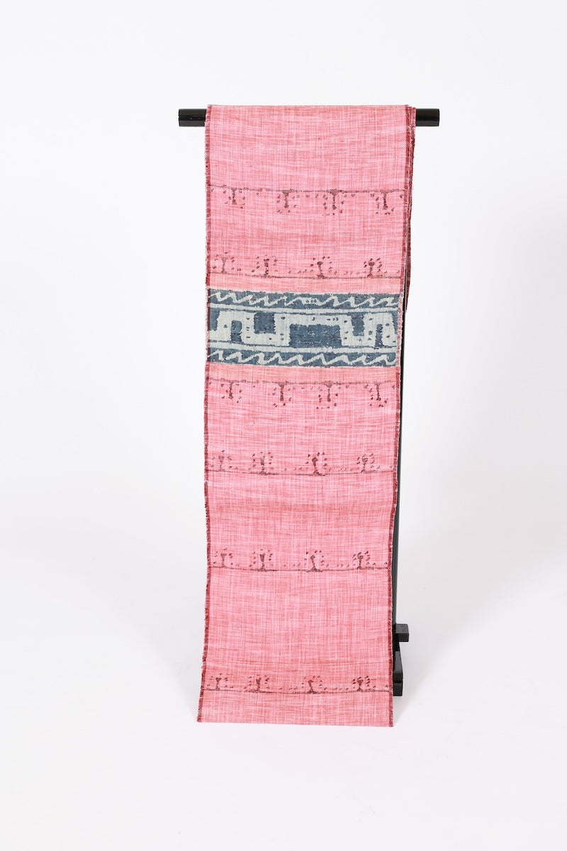Nagoya-obi sash belt Cherry-blossom color Hand-woven pre-owned /AZ166