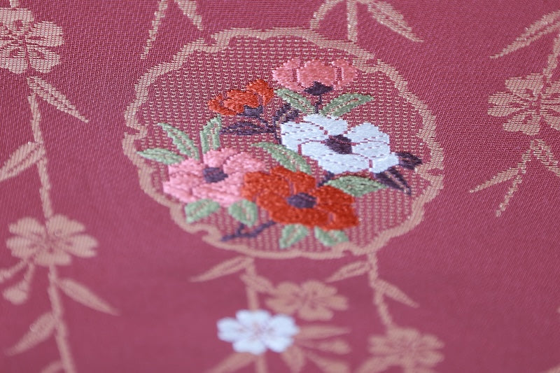 Nagoya-obi red gold pre-owned /AZ165