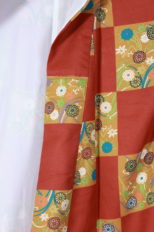 Japanese kimono Unused New <Komon> Lsize  polyester /B1213