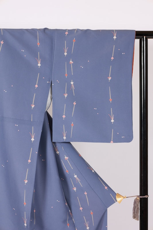 Japanese kimono used <Komon> Lsize  polyester /B1212