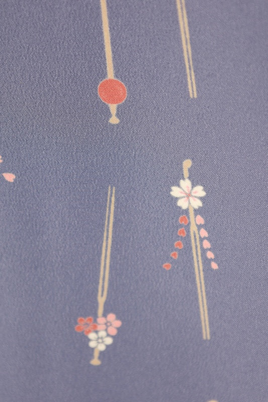 Japanese kimono used <Komon> Lsize  polyester /B1212