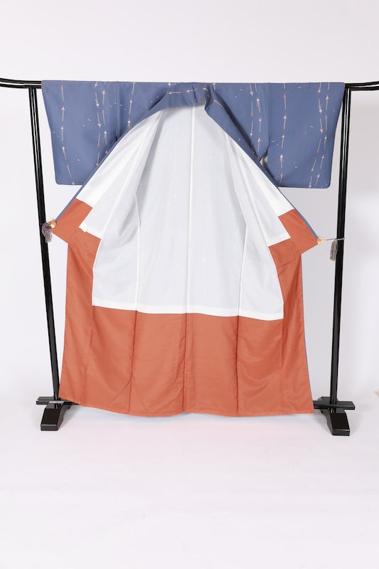 Japanese kimono used <Komon> Lsize  polyester /B1212