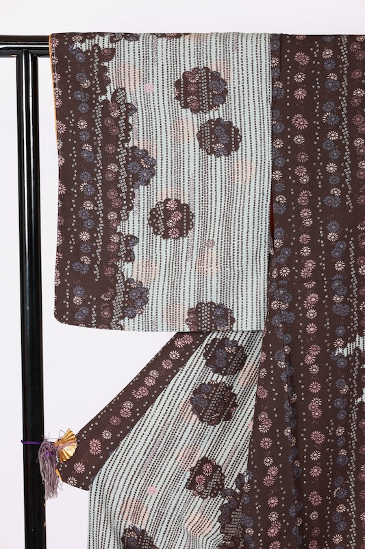 Japanese kimono Unused New <Komon> Lsize  polyester /B1211