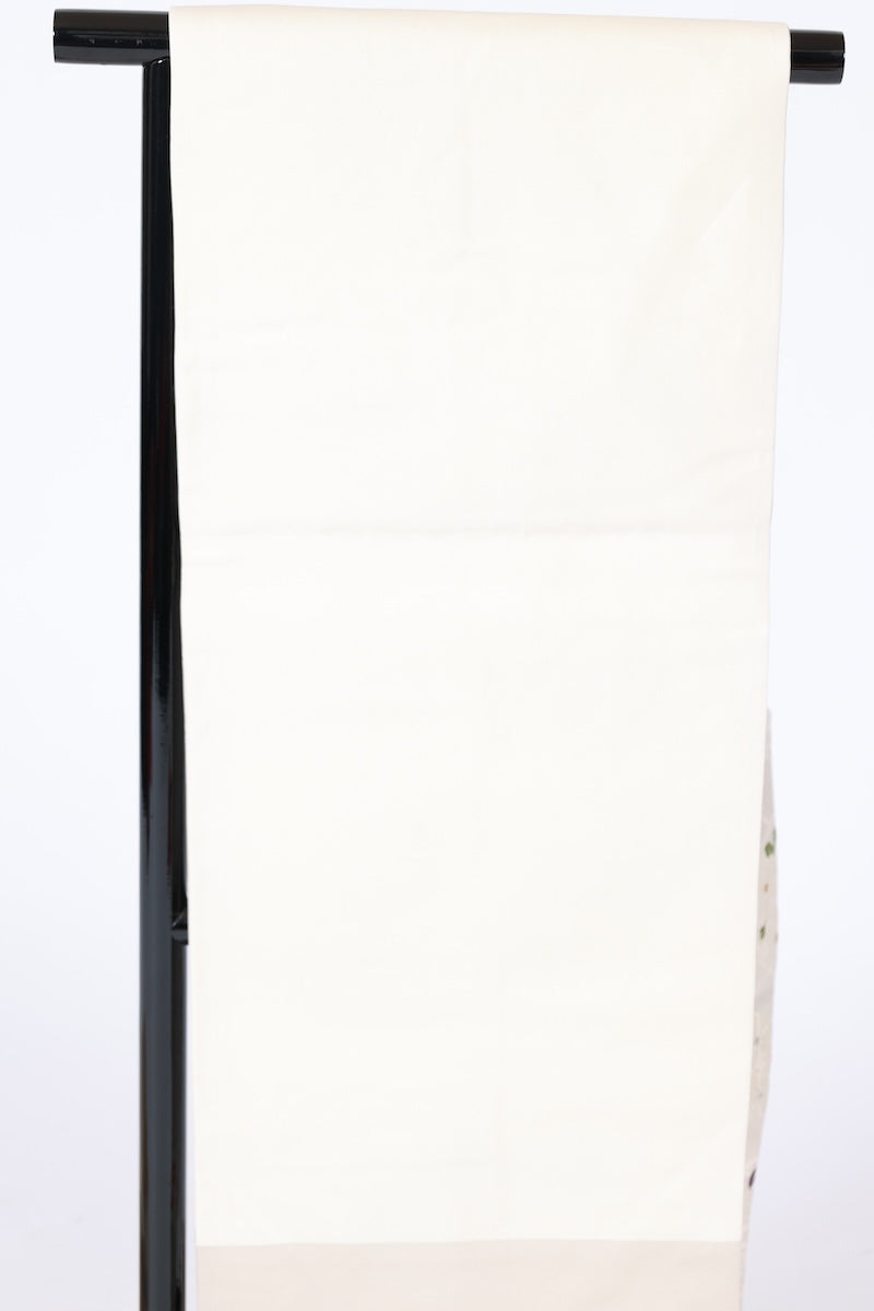 Nagoya-obi sash belt silver white pre-owned /AZ164