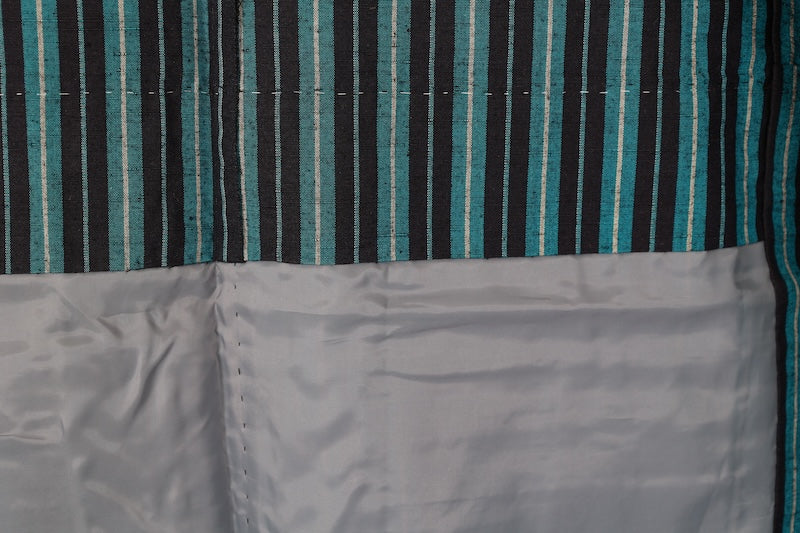 tsumugi kimono Turquoise / Indigo Hand-woven pre-owned /R638