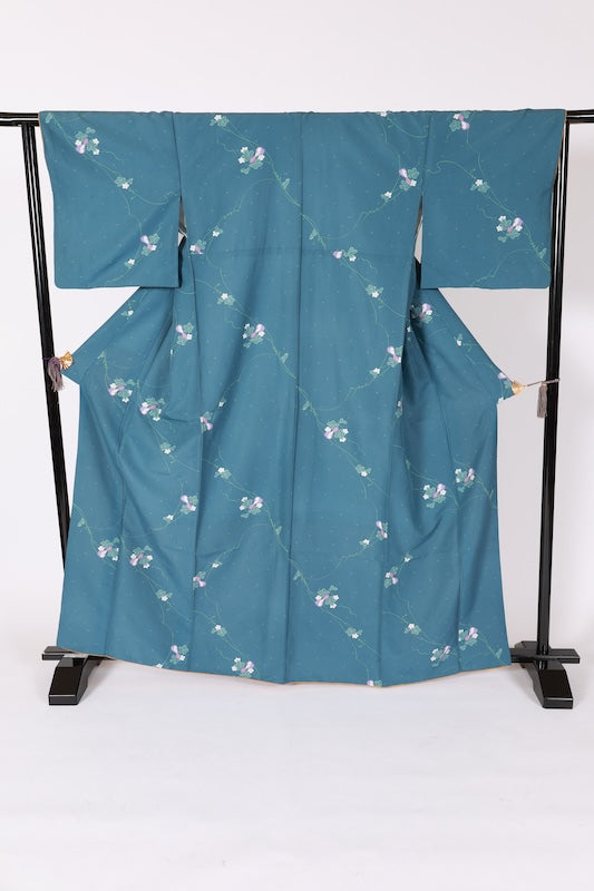 Japanese kimono used  <Komon> Lsize  polyester /B1210