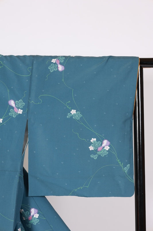Japanese kimono used  <Komon> Lsize  polyester /B1210