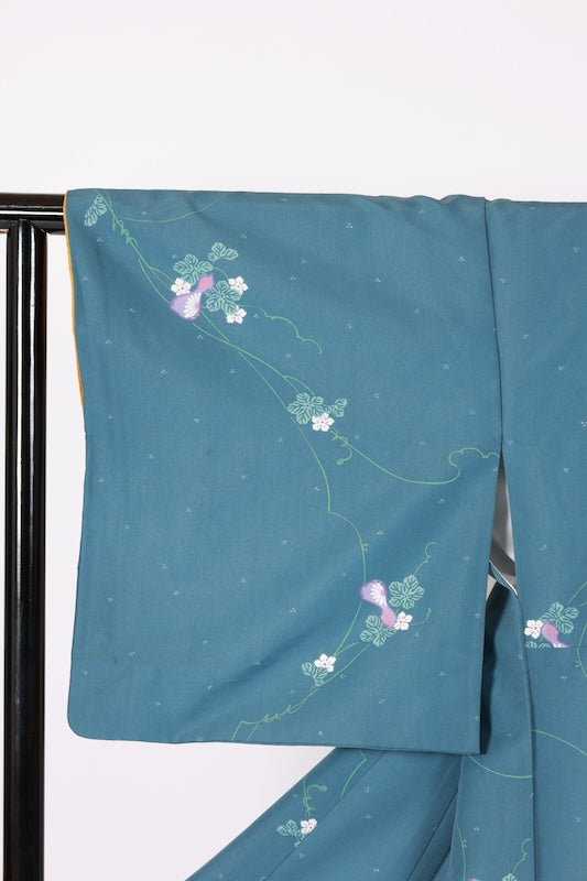 Japanese kimono used  <Komon> Lsize  polyester /B1210