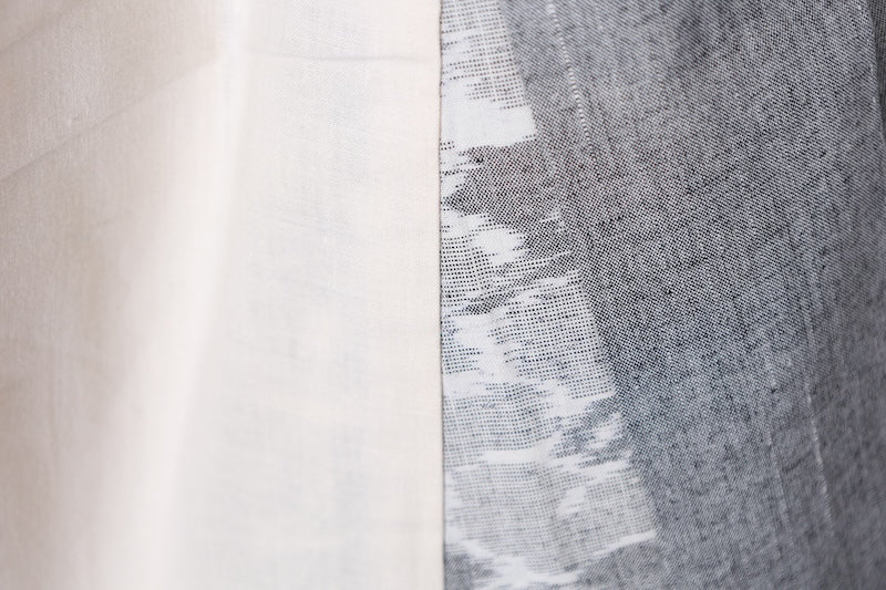 Komon kimono gray white flower pre-owned /R637