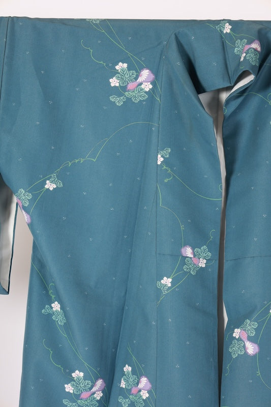 Japanese kimono used  <Komon> Lsize  polyester /B1210
