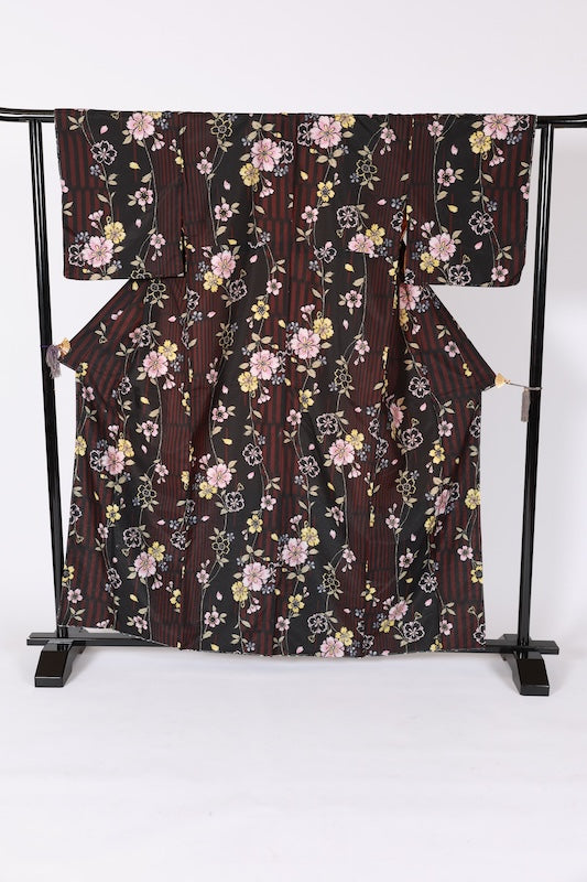 Japanese kimono Unused New <Komon> Lsize  polyester /B1209