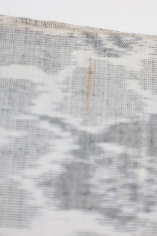 Komon kimono gray white flower pre-owned /R637
