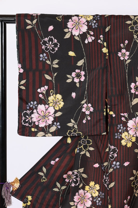 Japanese kimono Unused New <Komon> Lsize  polyester /B1209