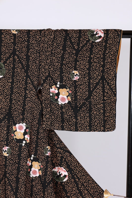 Japanese kimono Unused New <Komon> Lsize  polyester /B1208